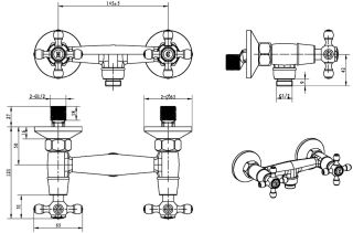 Смеситель для душа Boheme Crystal бронза 314-CRST